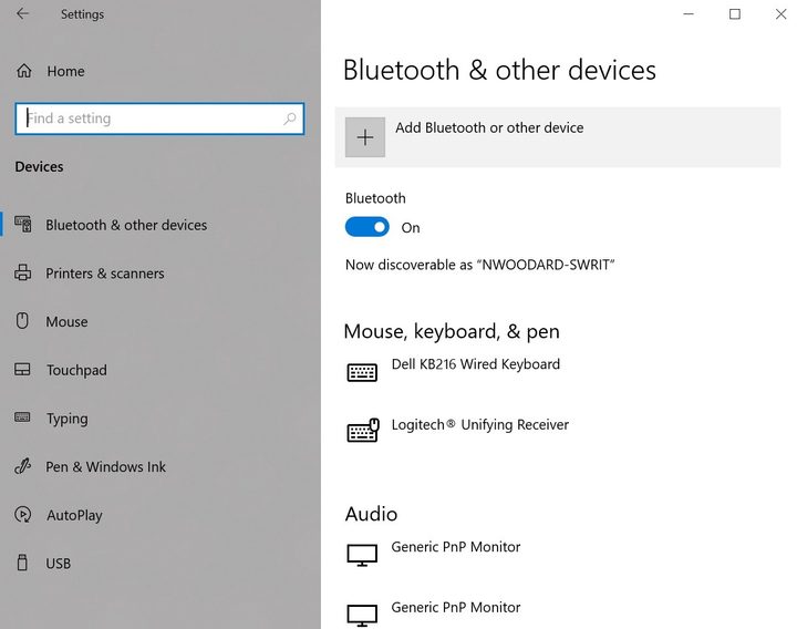 Windows Bluetooth and other devices