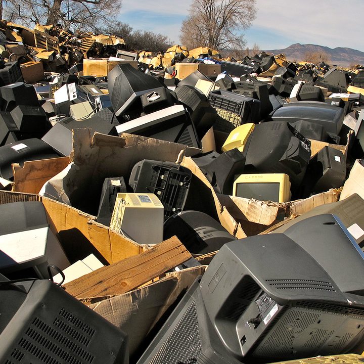 TVs and monitors abandoned by a recycler
