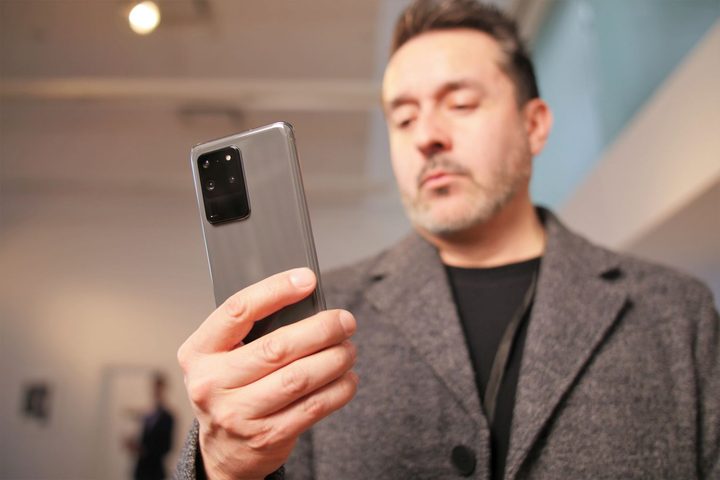 Samsung Galaxy S20 Ultra held in hand