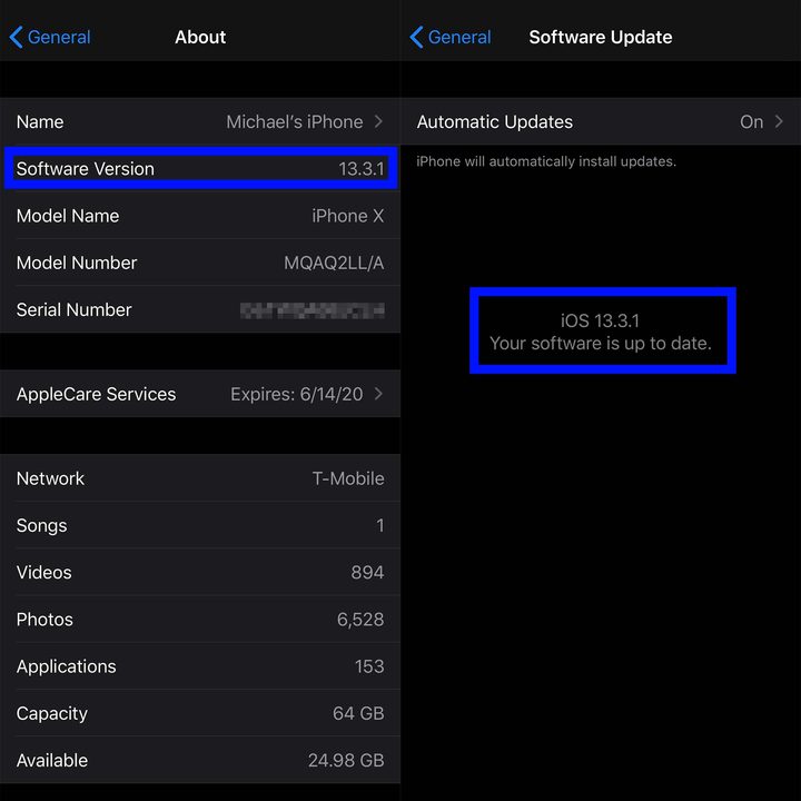 Ensuring iOS is up to date