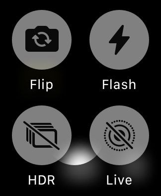 Apple Watch Camera Remote image modes.