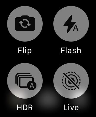Apple Watch Camera Remote mode status.