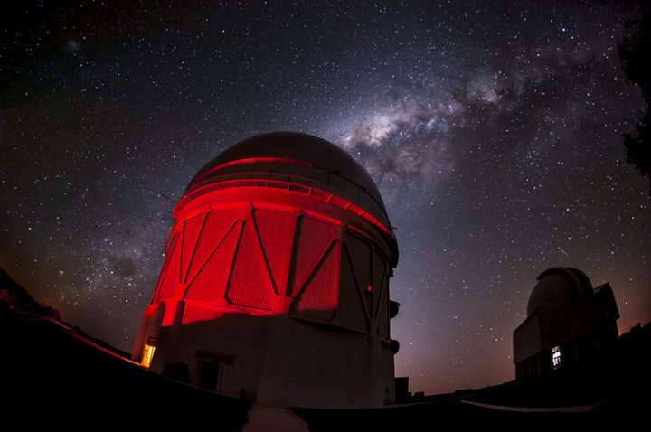 The Blanco Telescope dome at the Cerro Tololo Inter-American Observatory in Chile, where the Dark Energy Camera used for the recently completed Dark Energy Survey was housed.