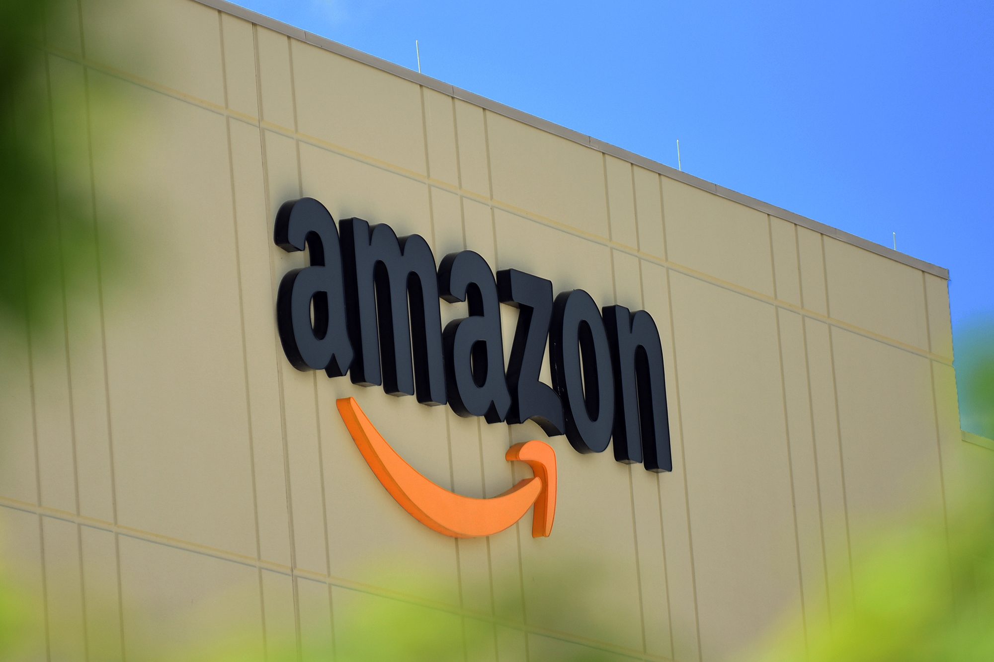 Amazon sign on warehouse