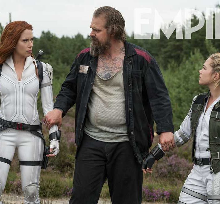 Scarlett Johansson, David Harbour, and Florence Pugh in Black Widow