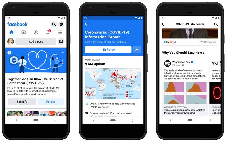 Facebook's Coronavirus Info Center