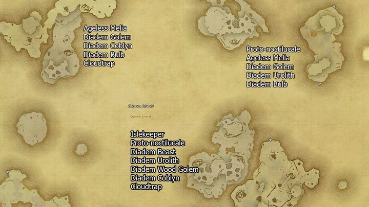 FFXIV Diadem monster locations