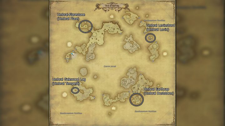 FFXIV Diadem Umbral node location coordinates