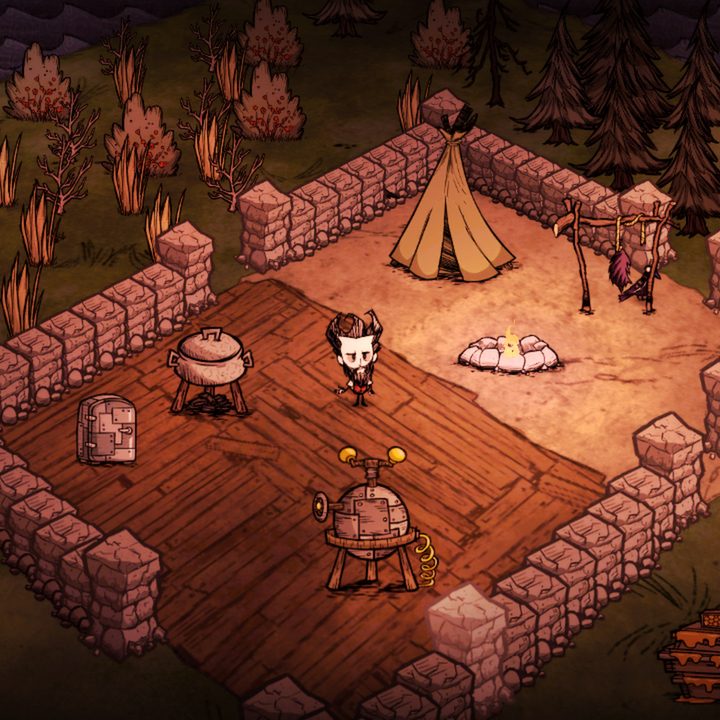 A bearded man standing in a stone base.