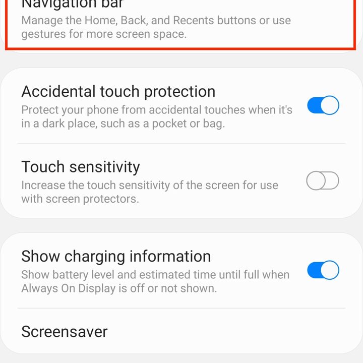 galaxy s20 ultra tips tricks settings nav setting