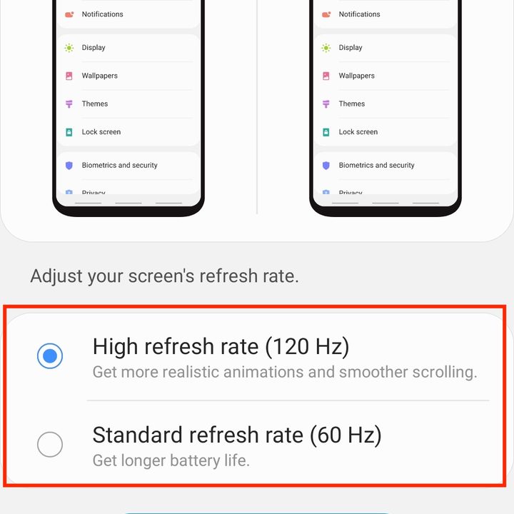 galaxy s20 ultra tips tricks settings refresh rate setting