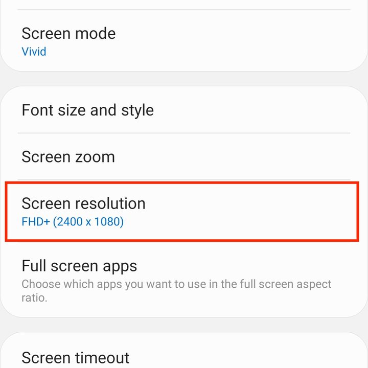 galaxy s20 ultra tips tricks settings screen res setting 1