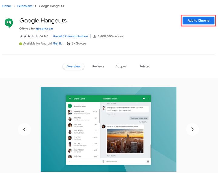 Google Hangouts Chrome extension