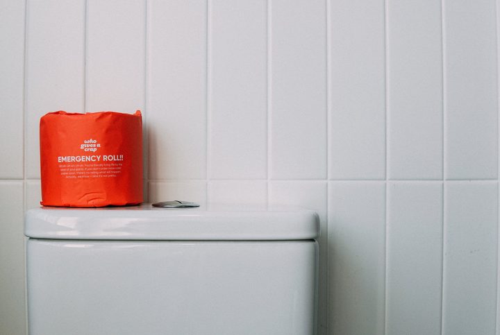 An emergency roll of toilet paper