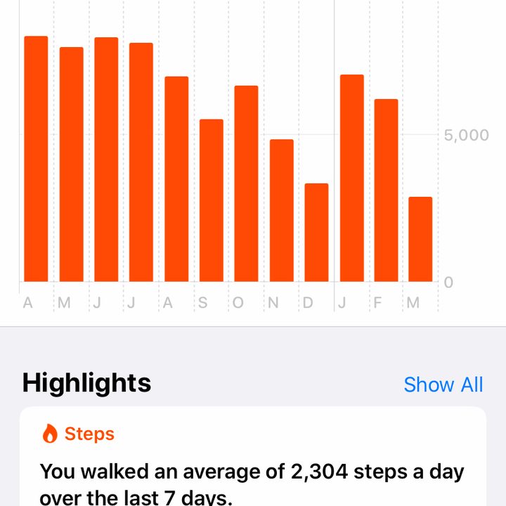 Tracking steps with Apple Health app