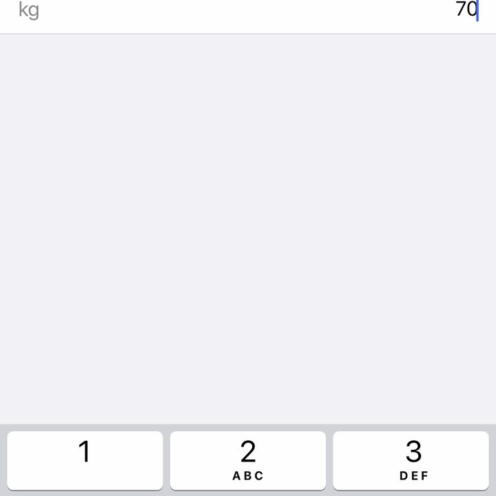 Entering weight data