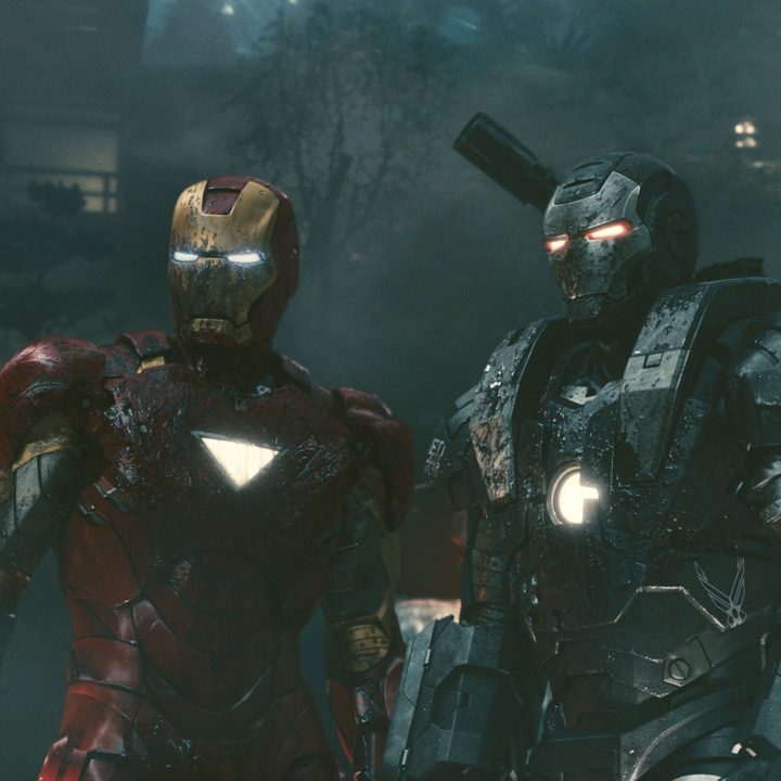 Iron Man and War Machine in Iron Man 2.