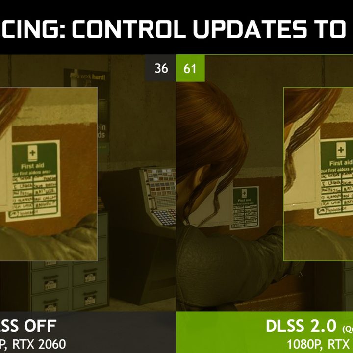 A demonstration of DLSS in Control.