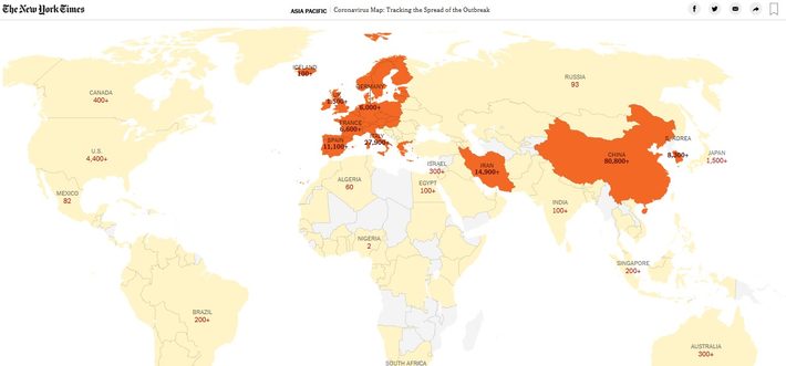 Screenshot of The New York Times dashboard