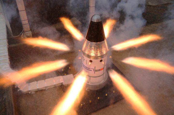 NASA's Orion capsule during its attitude control motor test.