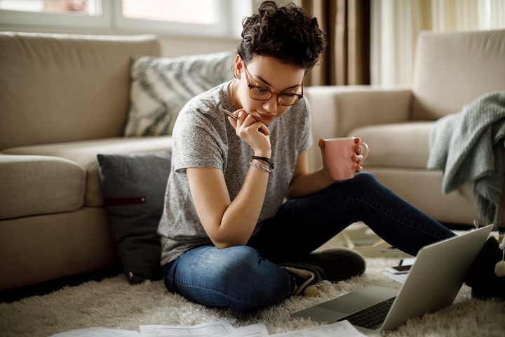 woman working from home