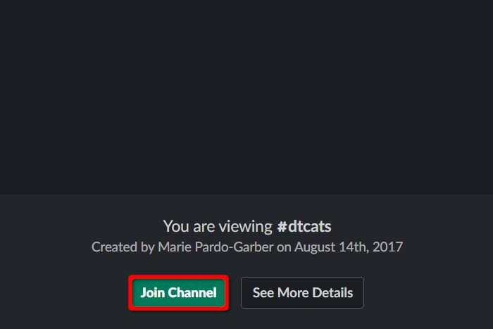 Slack Join Channel Button