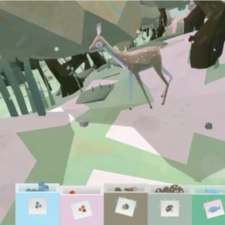 Toca Nature app showing animals and landscape.
