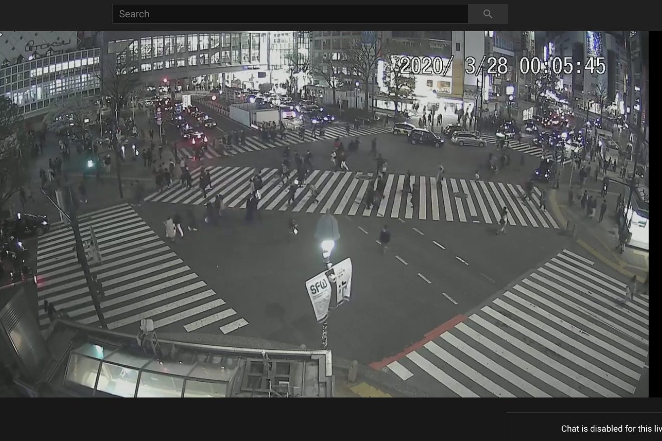 Tokyo Shibuya Crossing live webcam feed