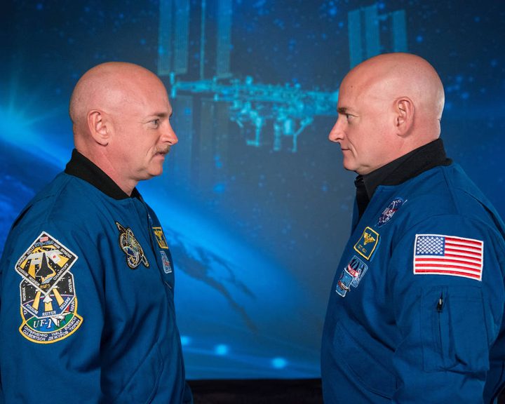 Identical twin astronauts Mark and Scott Kelly