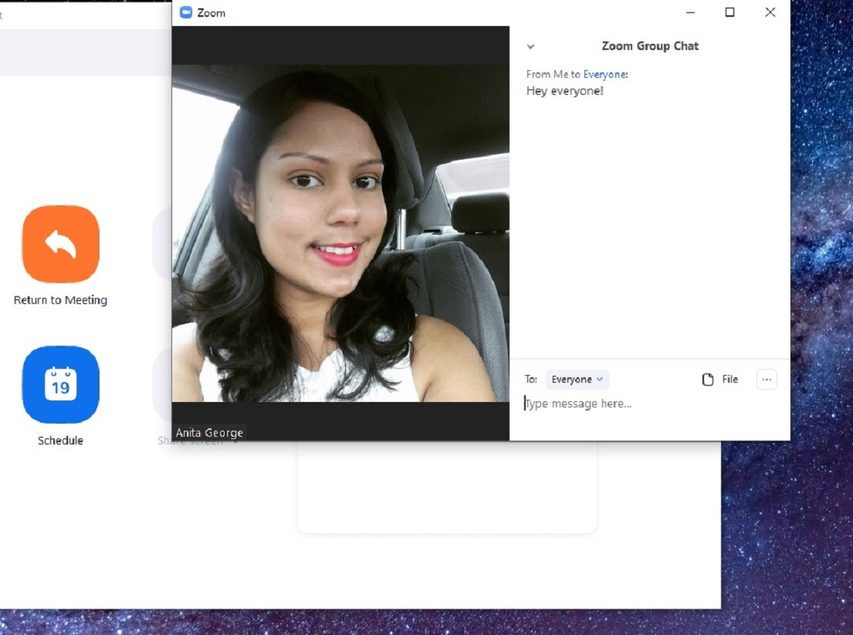 Zoom chat screenshot