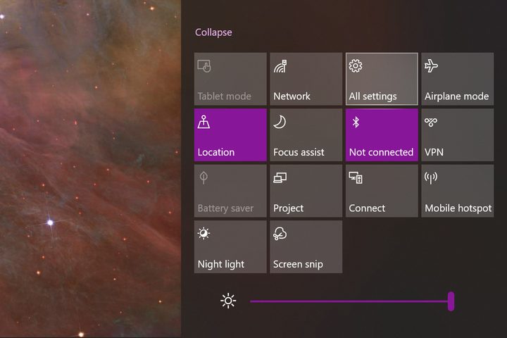 Action Center All Settings