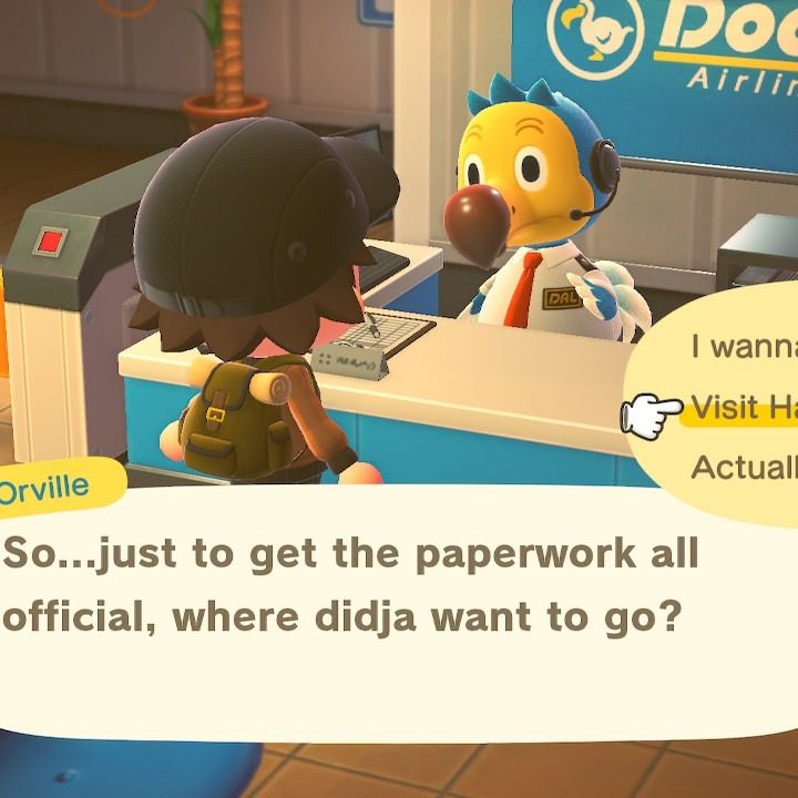 Animal Crossing player heading to Harv's Island.