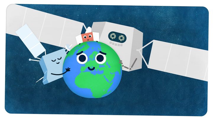 BepiColombo cartoon characters 'hug' Earth ahead of the spacecraft's flyby, scheduled on 10 April.