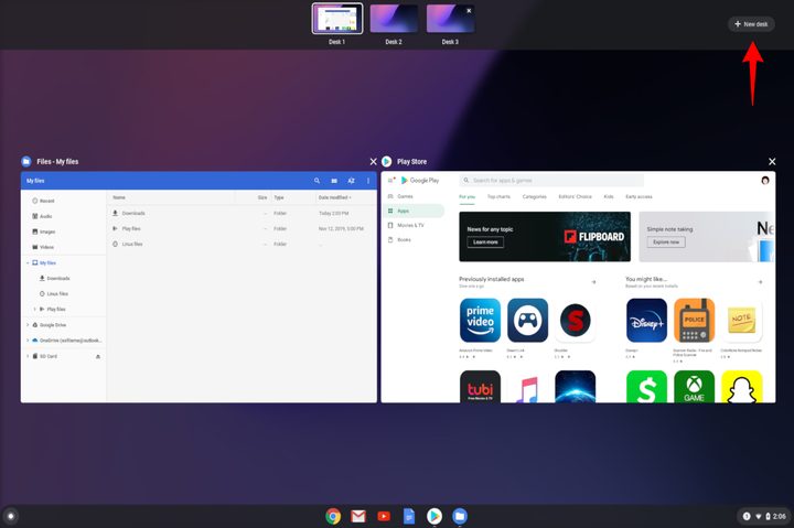 Chromebook Create New Desktops