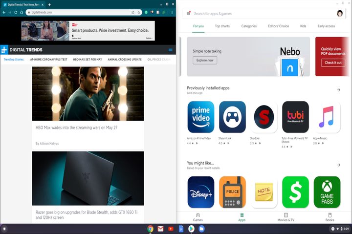 Chromebook Snap Screen