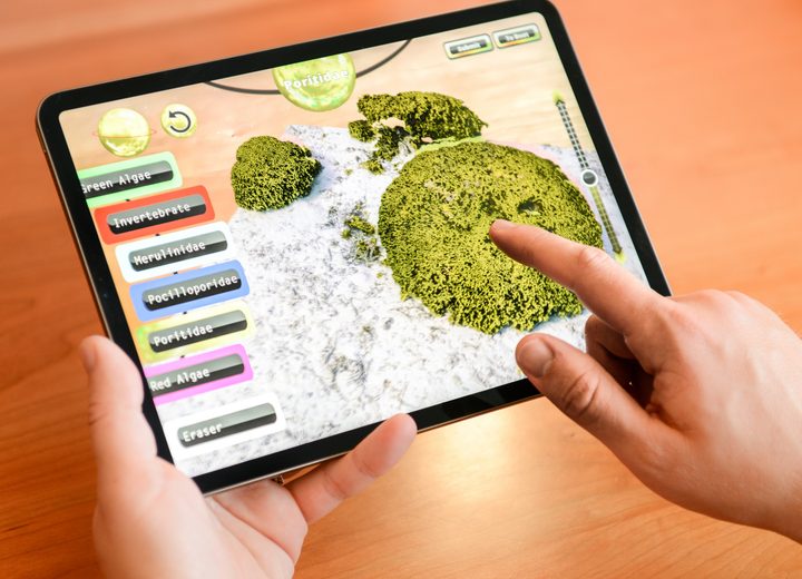 A user playing the new NeMO-Net game that helps NASA classify the world's coral from their own home