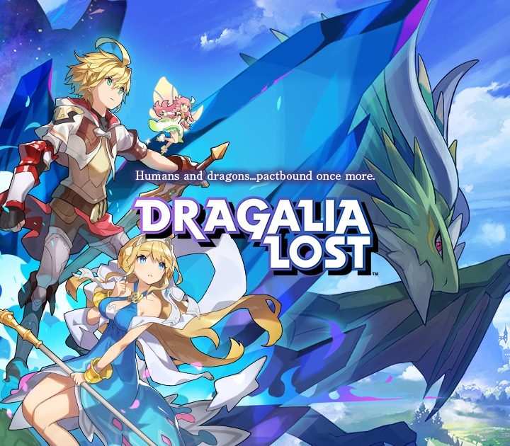 Dragalia Lost characters posing in front of mountains.