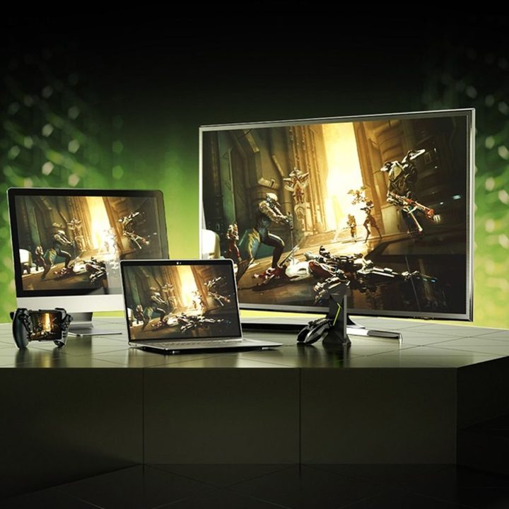 The GeForce Now cloud gaming service on different computing devices.