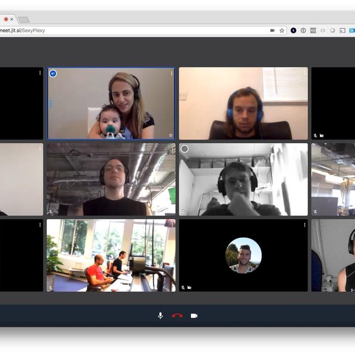 Jitsi multiple participant video call meeting in progress screenshot.