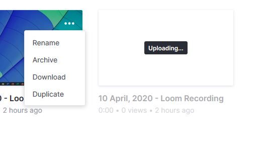 Image of Loom Duplicate button.
