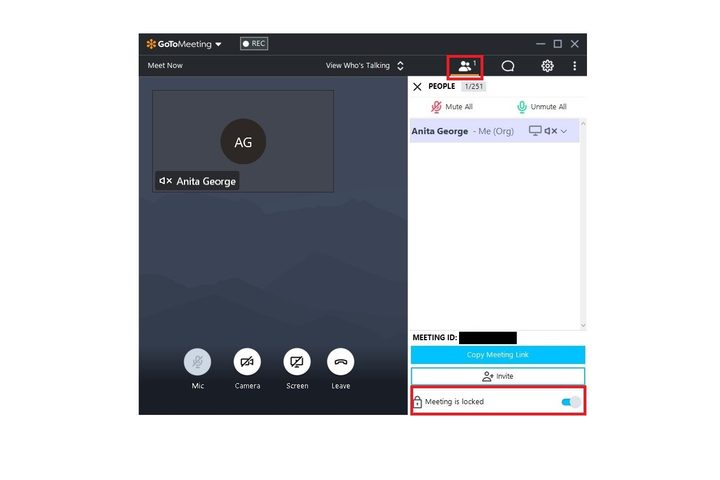 GoToMeeting Meeting Lock 2