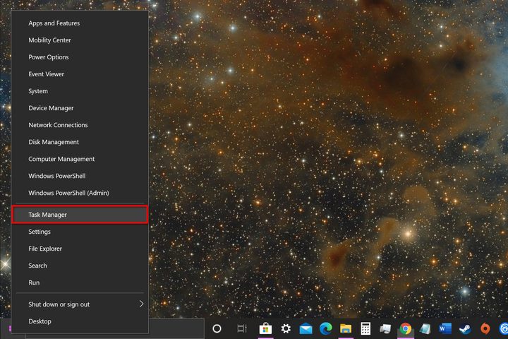 Open Task Manager Windows 10