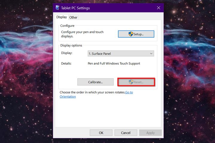Reset Tablet PC Settings