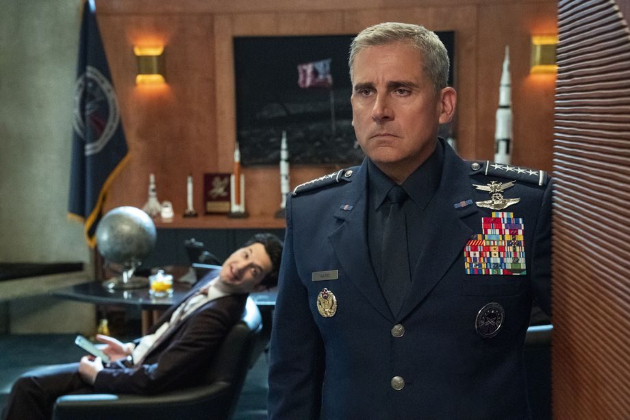 Steve Carrell and Ben Schwartz in Space Force