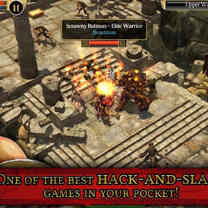 Titan Quest character fighting multiple enemies.