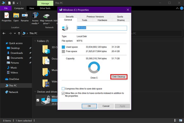 Windows 10 Load Disk Cleanup