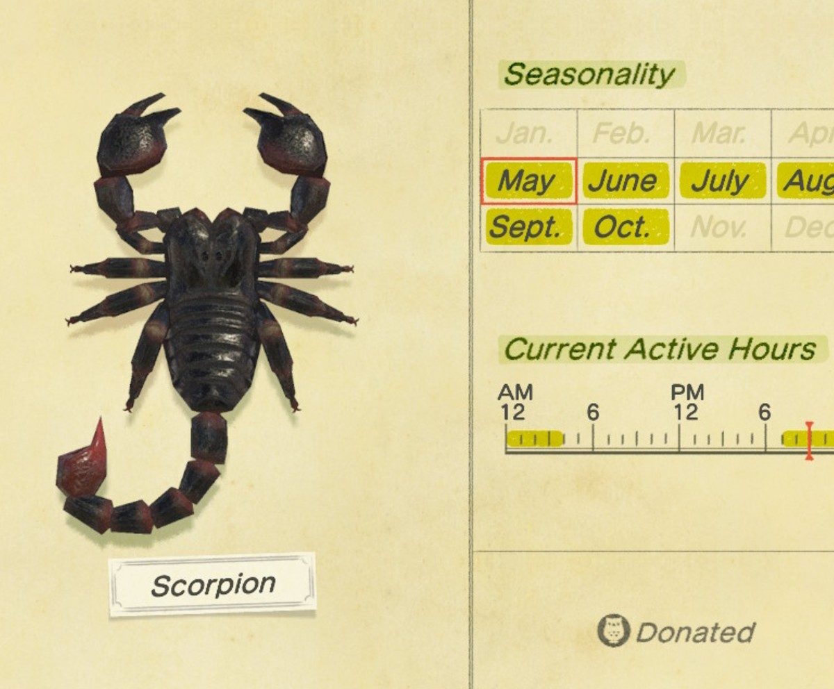 Animal Crossing new horizons scorpion