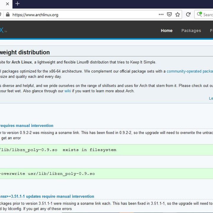 Examples of the Arch Linux code.