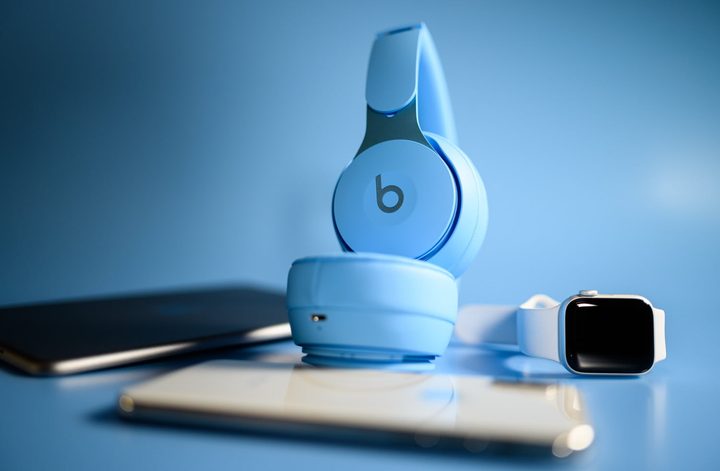 The Beats Solo Pro headphones.