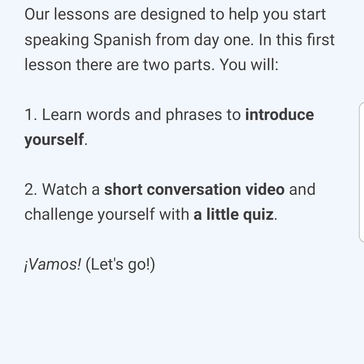 Busuu language learning app Spanish lesson intro